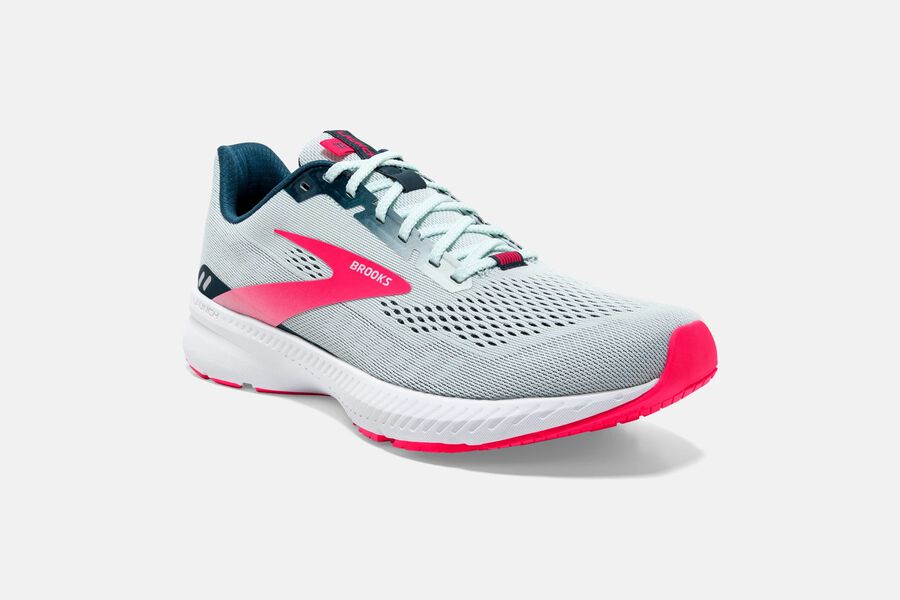 Brooks Running Shoes - Launch 8 Road Womens - Grey/Pink - DPS-825936